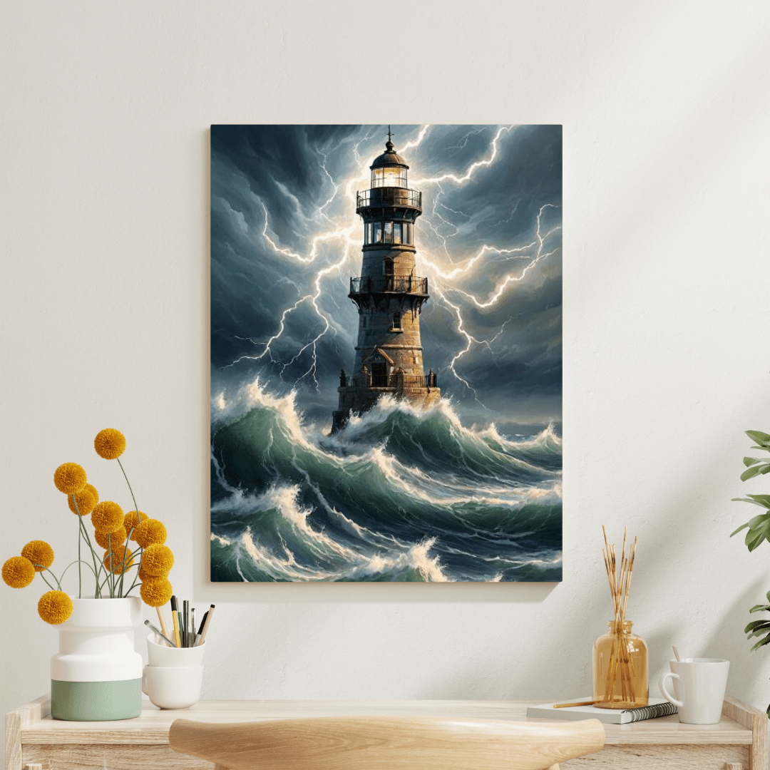 Storm & Lighthouse - Wall Art - Aestheticanvas