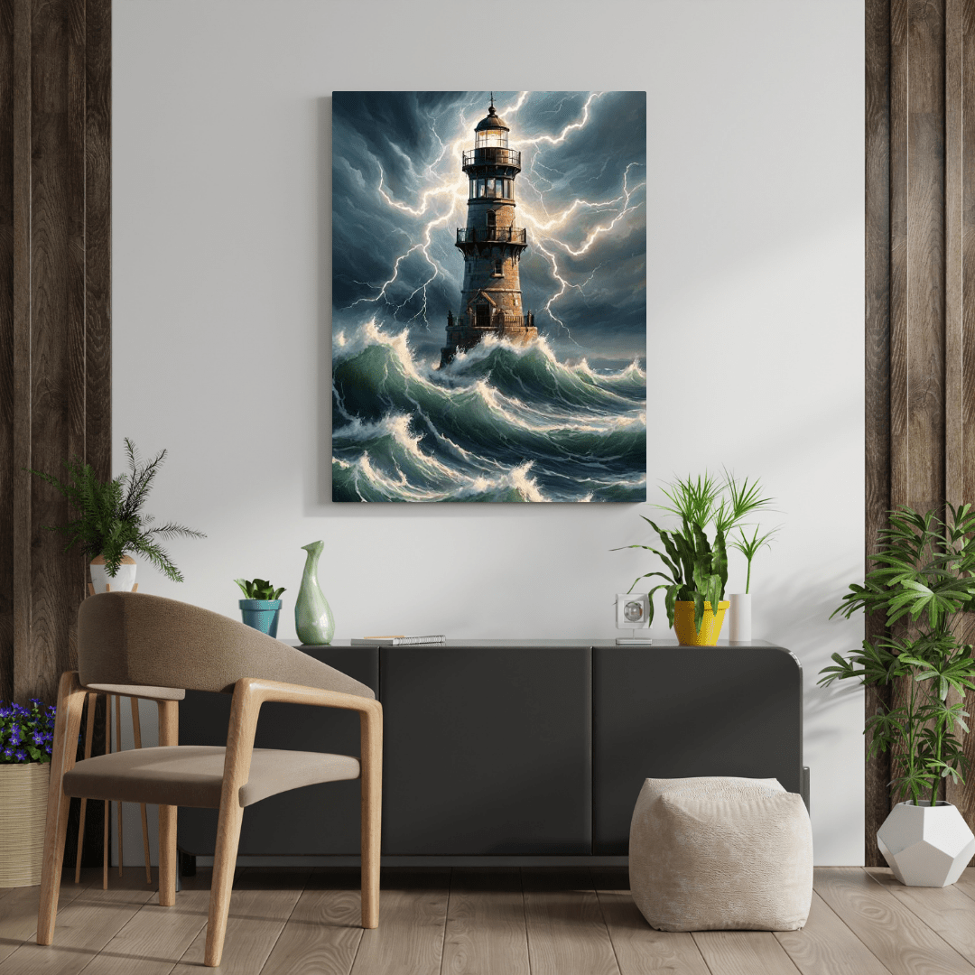 Storm & Lighthouse - Wall Art - Aestheticanvas