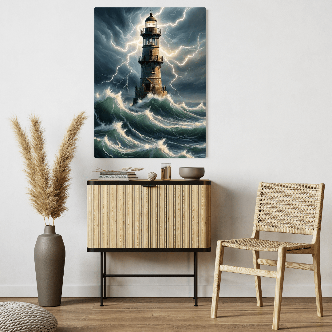 Storm & Lighthouse - Wall Art - Aestheticanvas