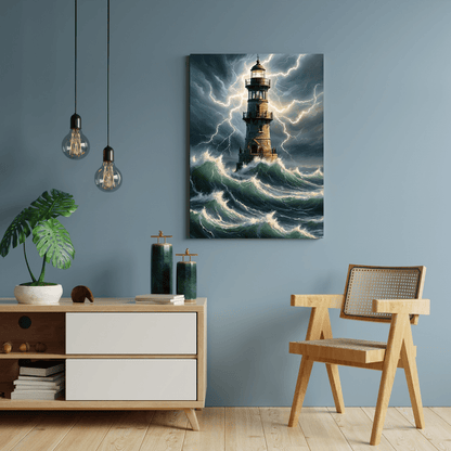 Storm & Lighthouse - Wall Art - Aestheticanvas