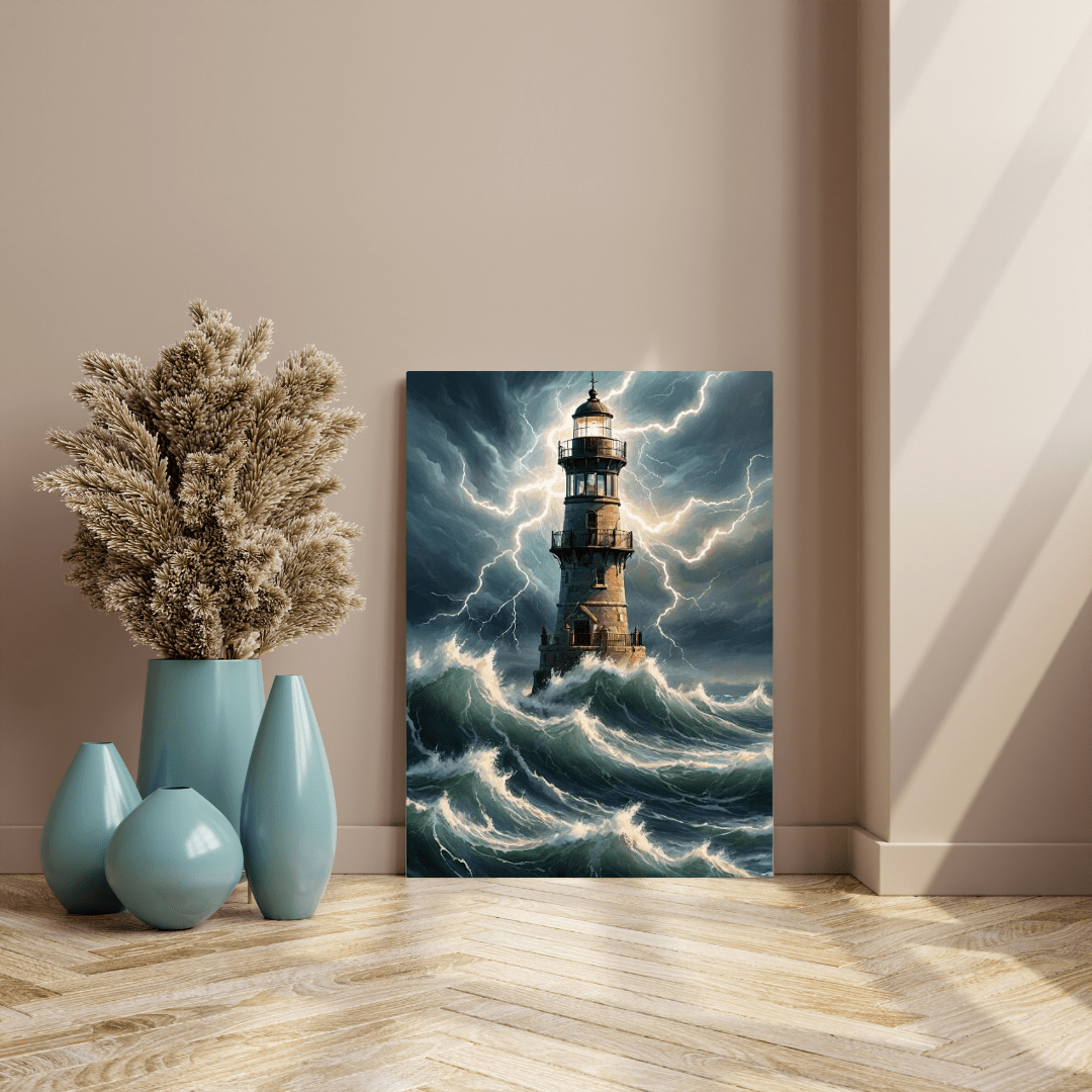 Storm & Lighthouse - Wall Art - Aestheticanvas