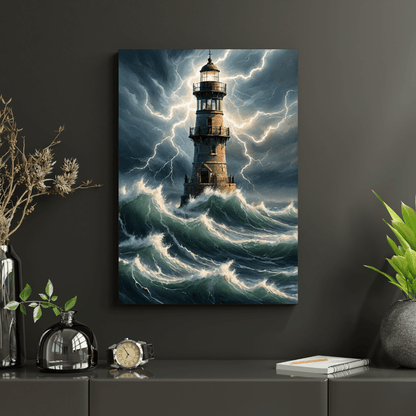 Storm & Lighthouse - Wall Art - Aestheticanvas