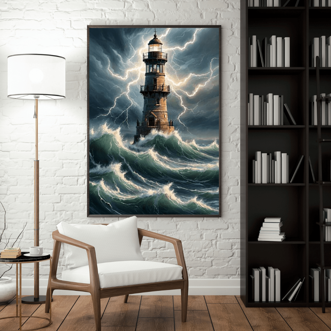 Storm & Lighthouse - Wall Art - Aestheticanvas