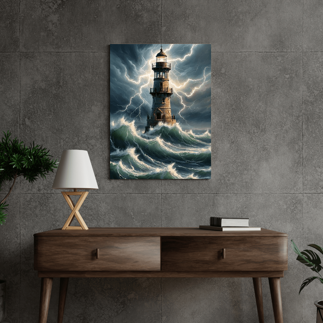 Storm & Lighthouse - Wall Art - Aestheticanvas