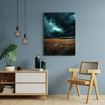 Storm Over the Wheatfield - Landscape Wall Art - Aestheticanvas