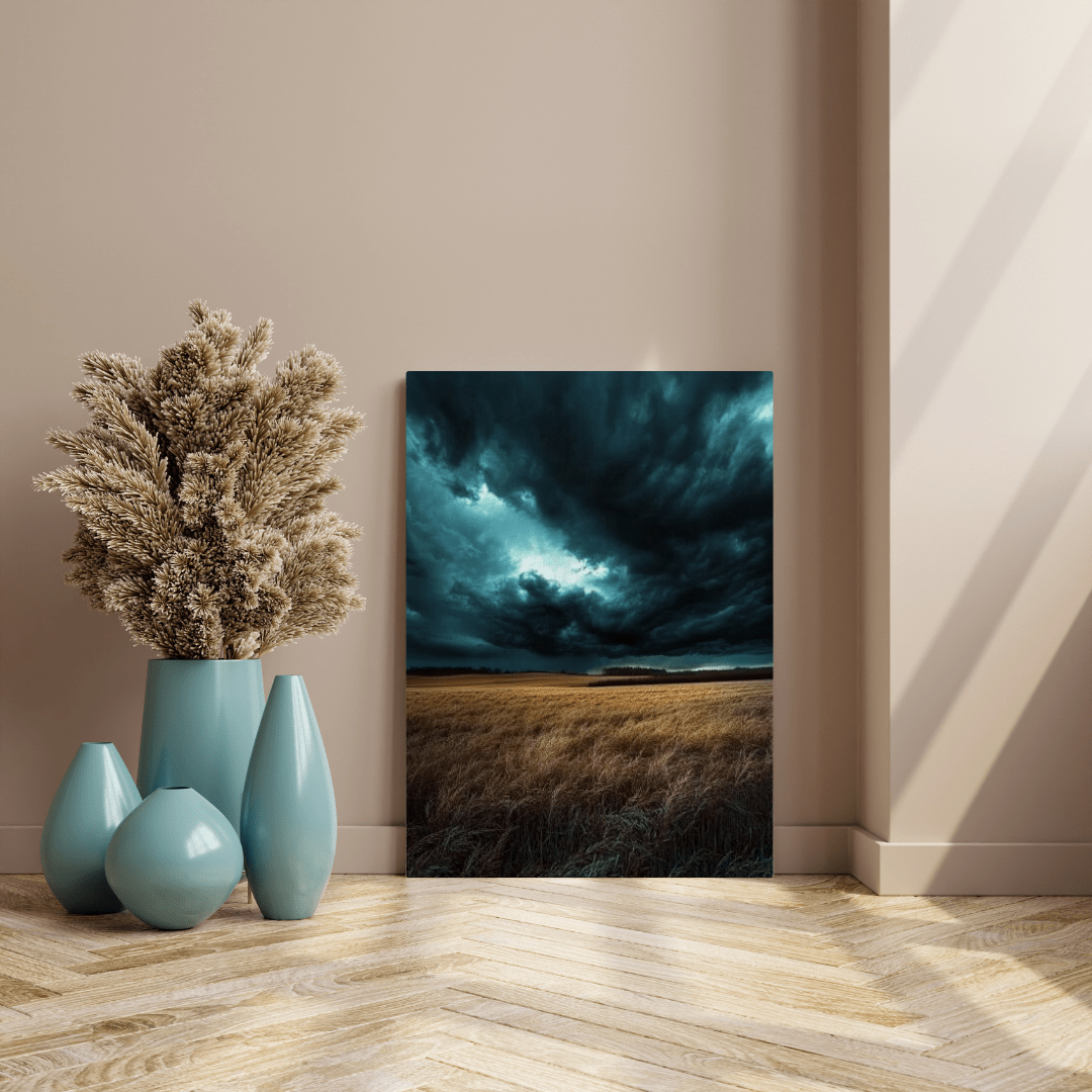 Storm Over the Wheatfield - Landscape Wall Art - Aestheticanvas