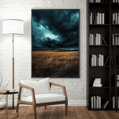 Storm Over the Wheatfield - Landscape Wall Art - Aestheticanvas