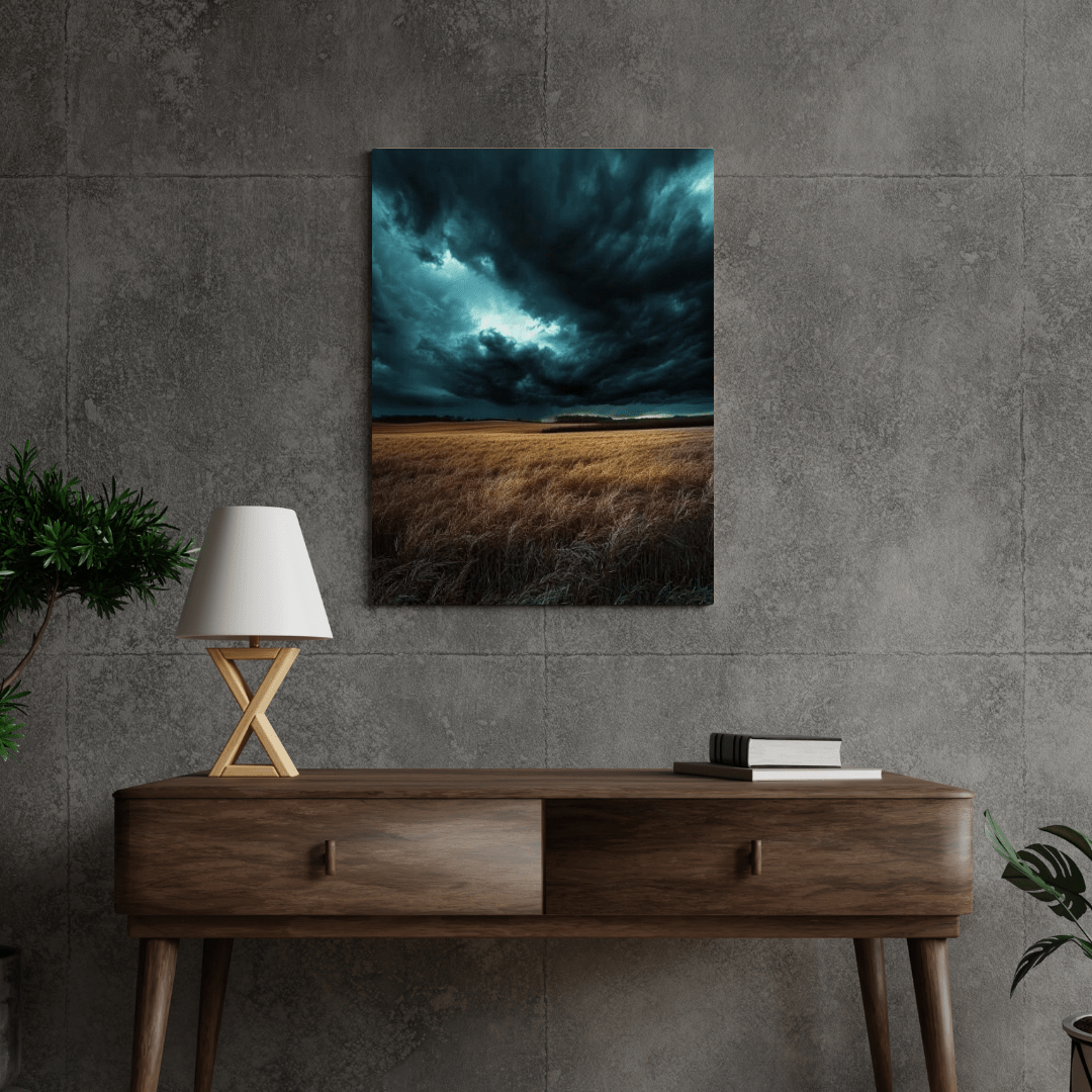 Storm Over the Wheatfield - Landscape Wall Art - Aestheticanvas