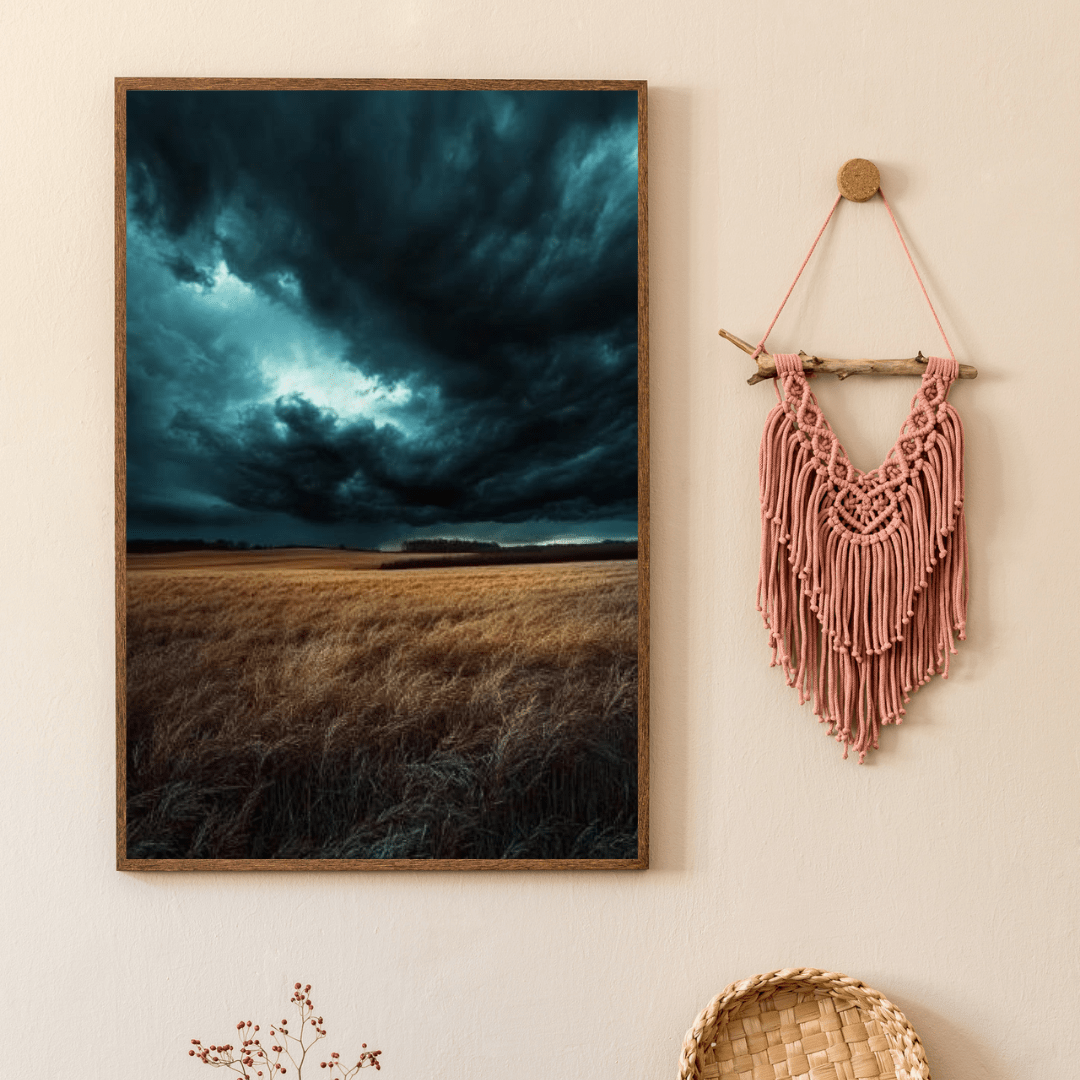 Storm Over the Wheatfield - Landscape Wall Art - Aestheticanvas