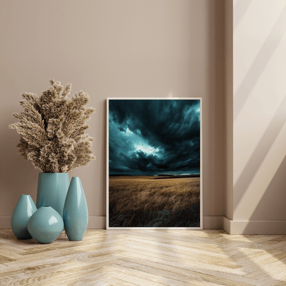 Storm Over the Wheatfield - Landscape Wall Art - Aestheticanvas