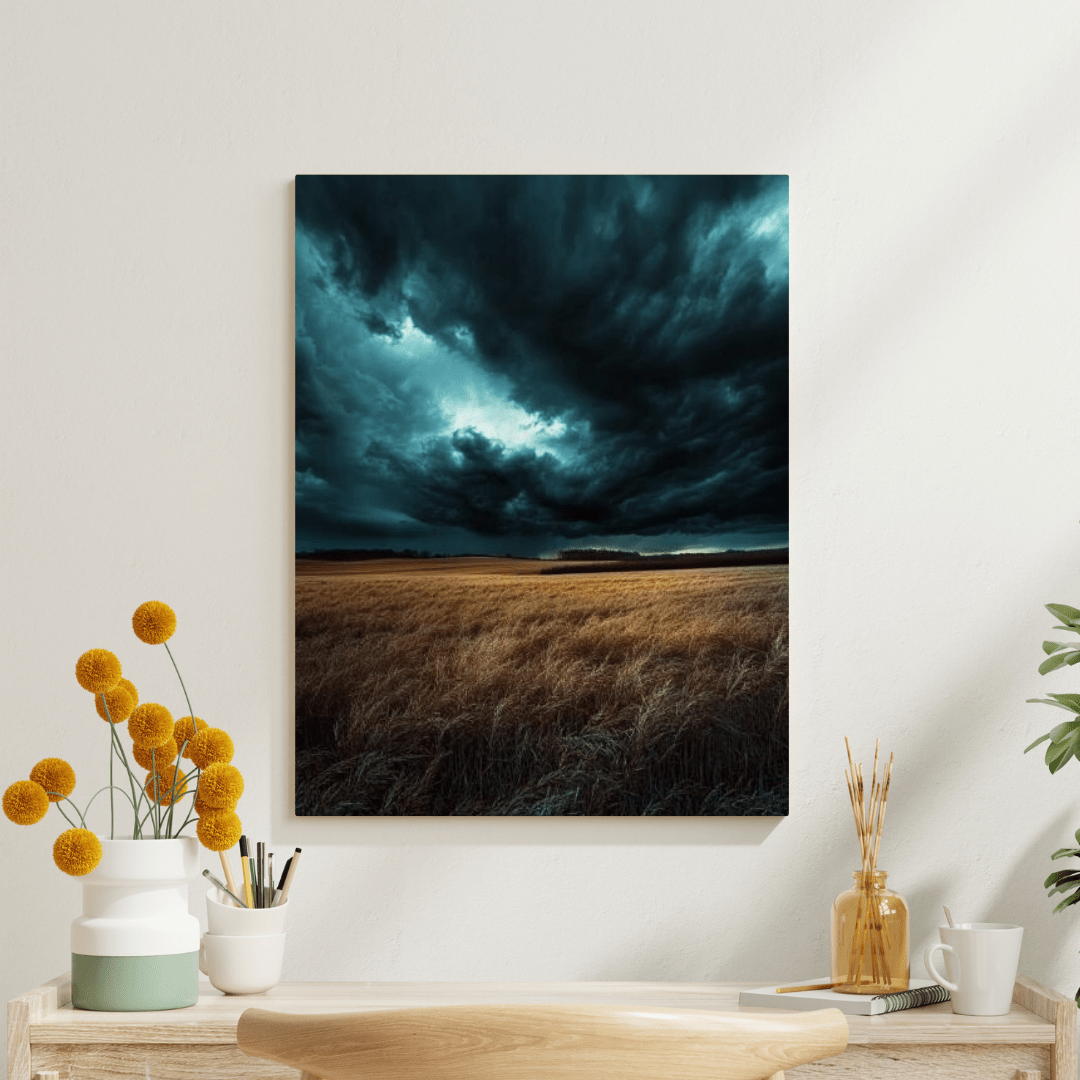 Storm Over the Wheatfield - Landscape Wall Art - Aestheticanvas