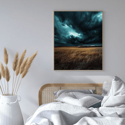 Storm Over the Wheatfield - Landscape Wall Art - Aestheticanvas