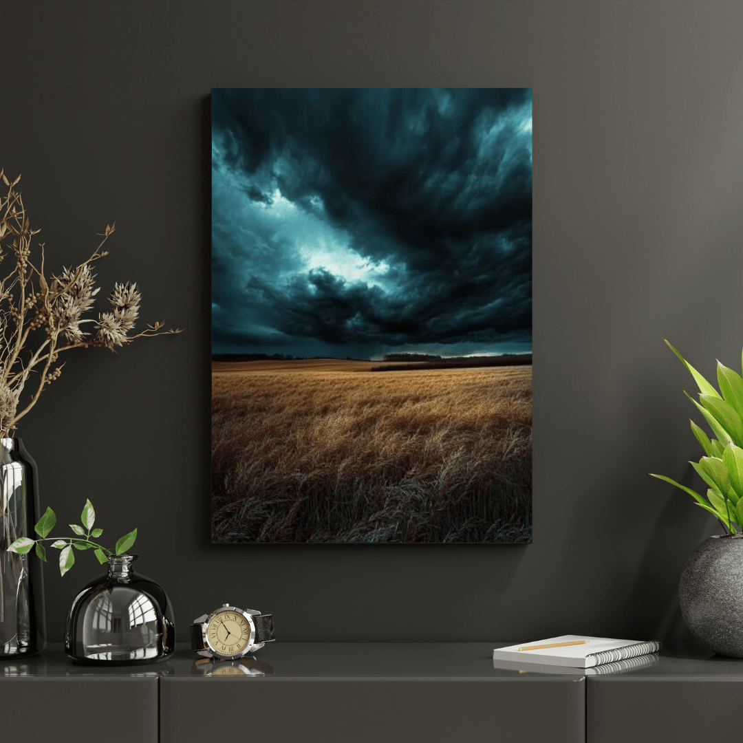 Storm Over the Wheatfield - Landscape Wall Art - Aestheticanvas