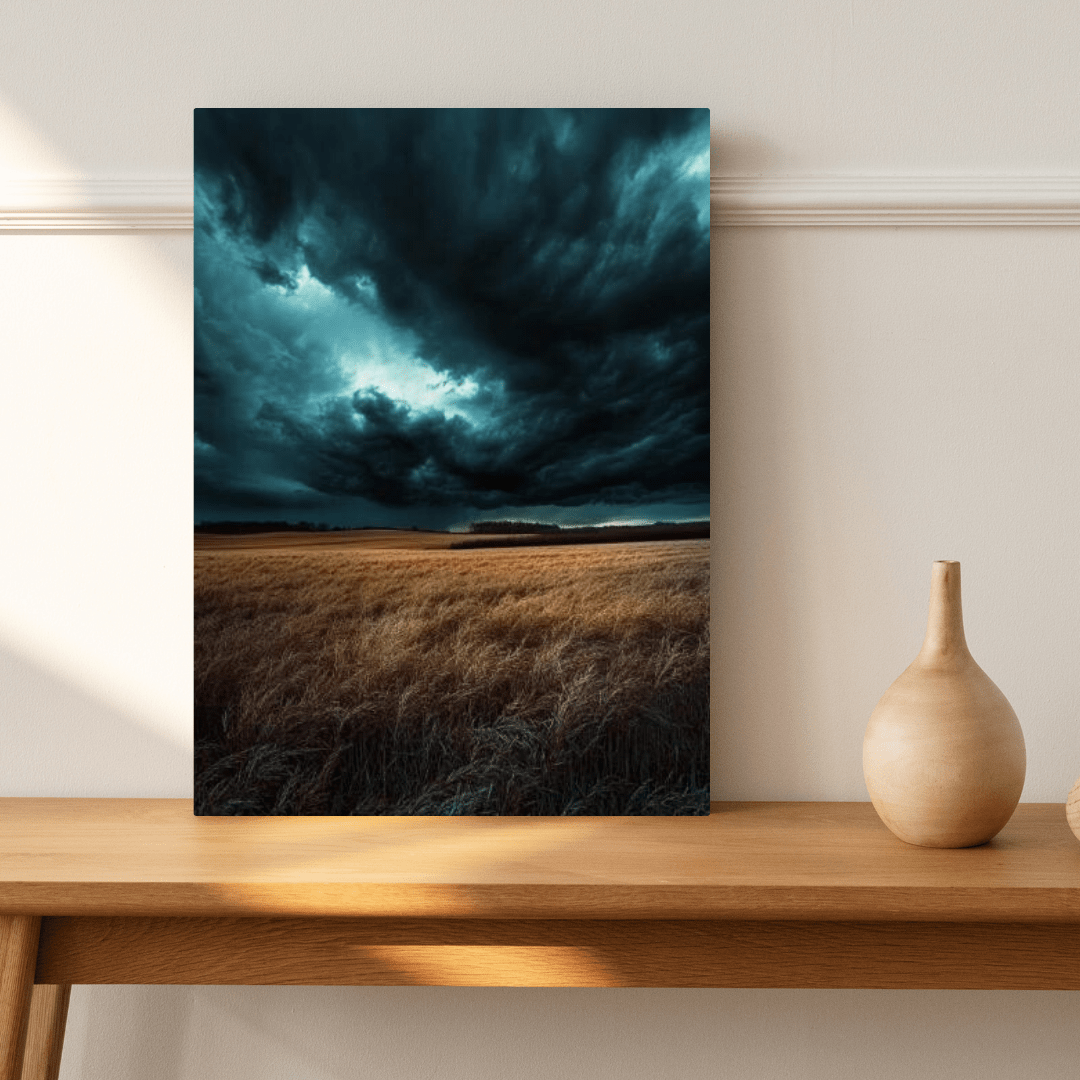 Storm Over the Wheatfield - Landscape Wall Art - Aestheticanvas