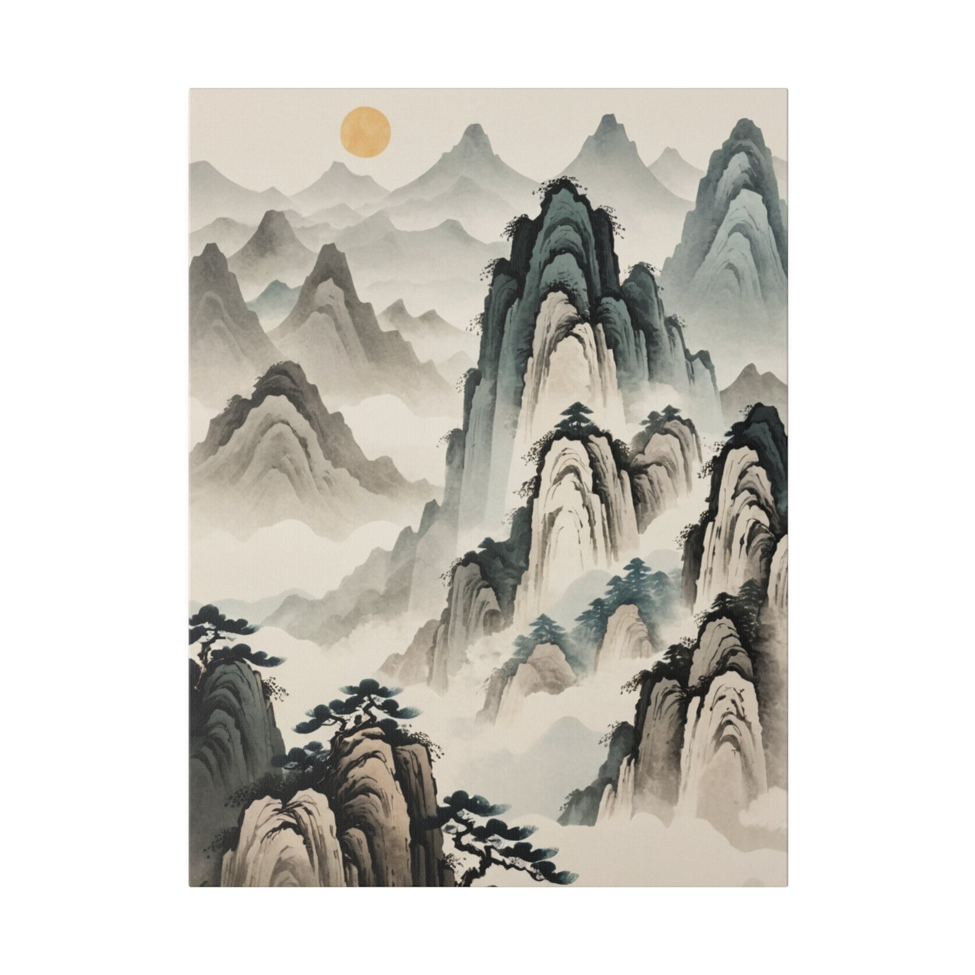 Sun in the Foggy Mountains - Chinese Wall Art - Aestheticanvas