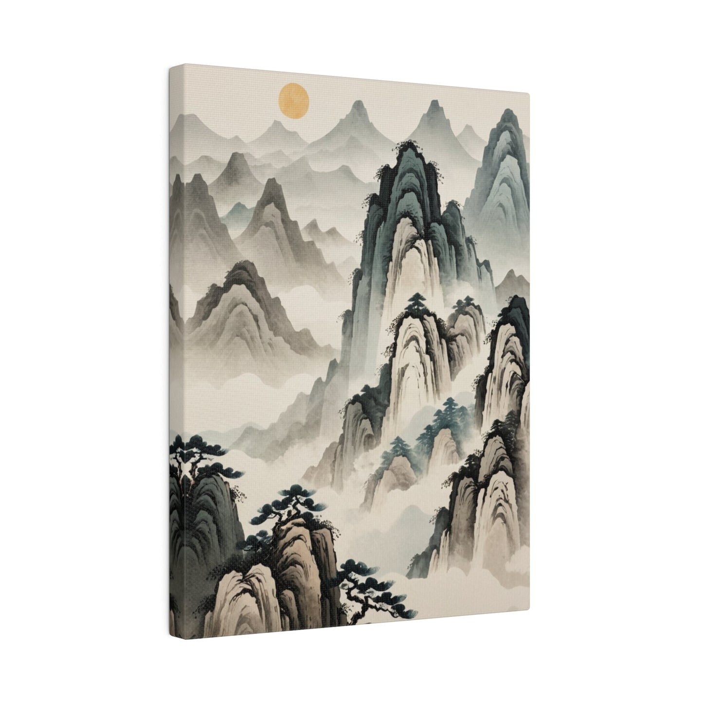 Sun in the Foggy Mountains - Chinese Wall Art - Aestheticanvas