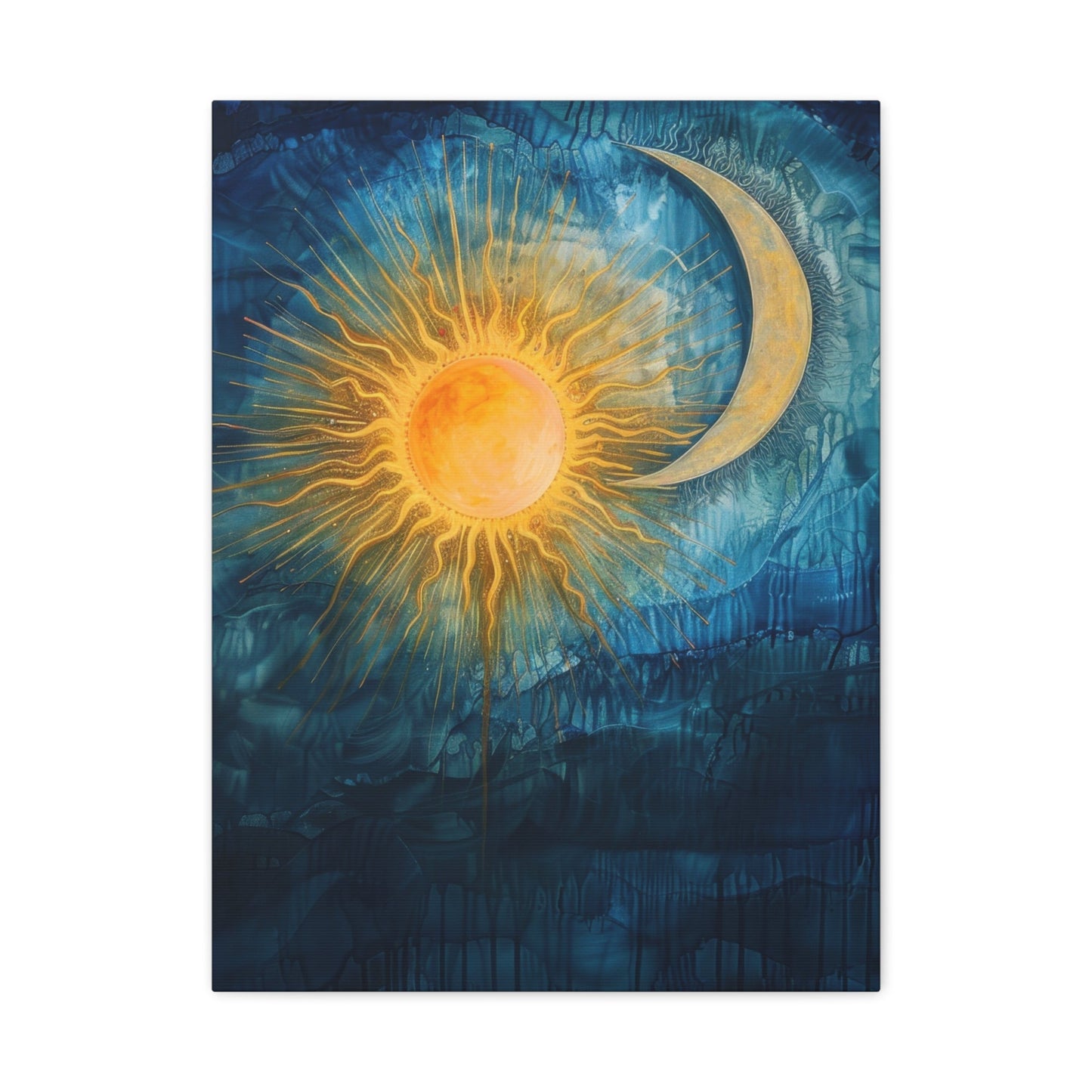 Sun & Moon Harmony - Abstract Wall Art - Aestheticanvas