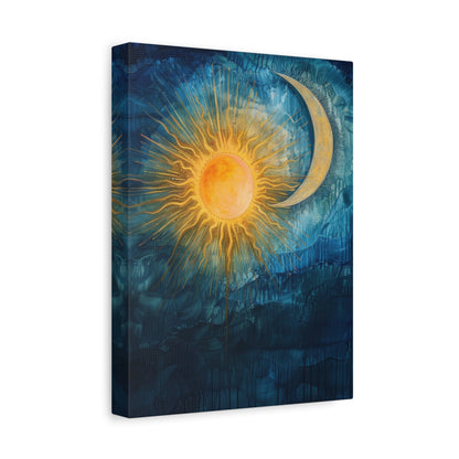 Sun & Moon Harmony - Abstract Wall Art - Aestheticanvas