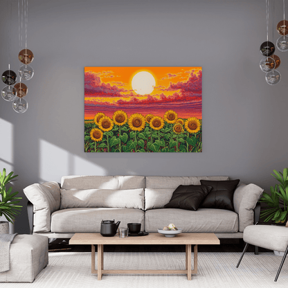 Sunflower Sunset Harmony - Nature Wall Art - Aestheticanvas