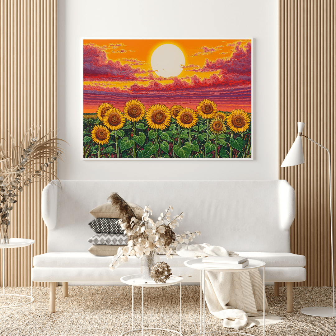 Sunflower Sunset Harmony - Nature Wall Art - Aestheticanvas