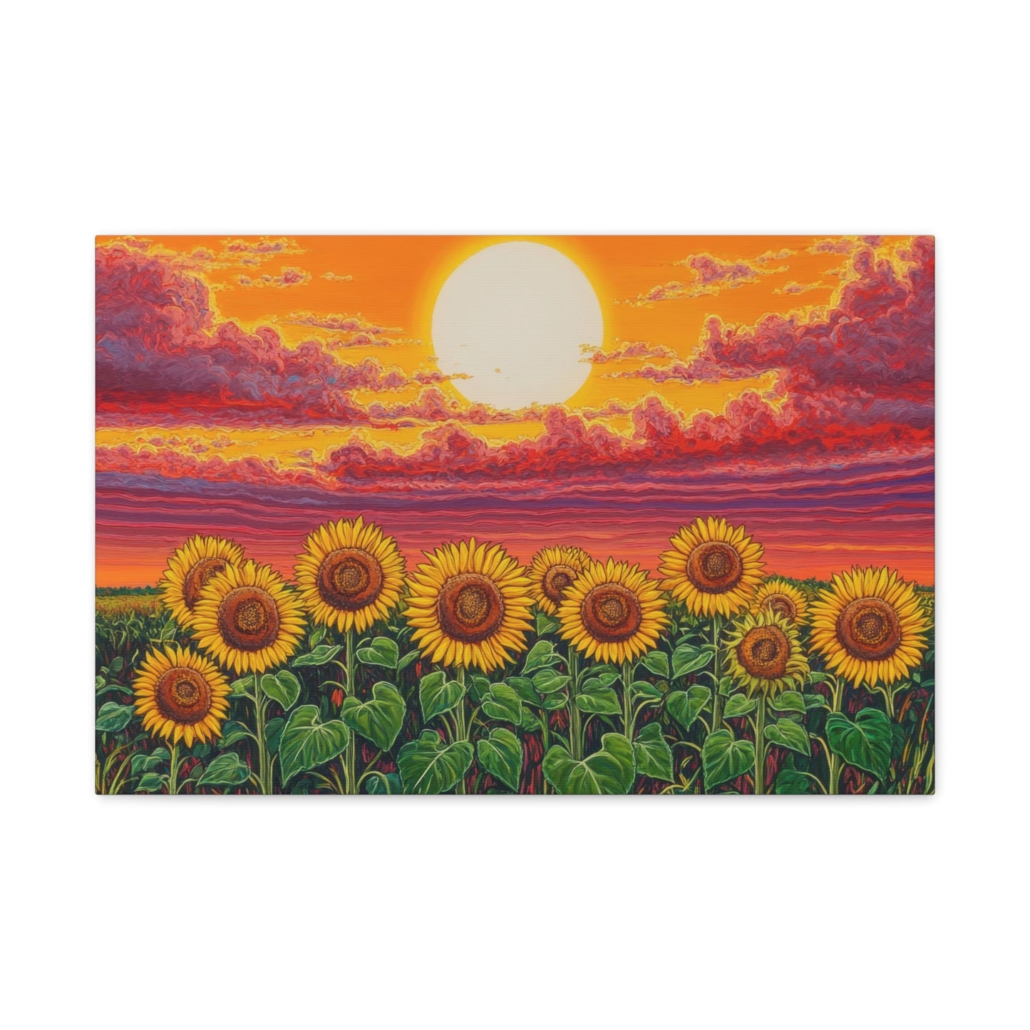 Sunflower Sunset Harmony - Nature Wall Art - Aestheticanvas