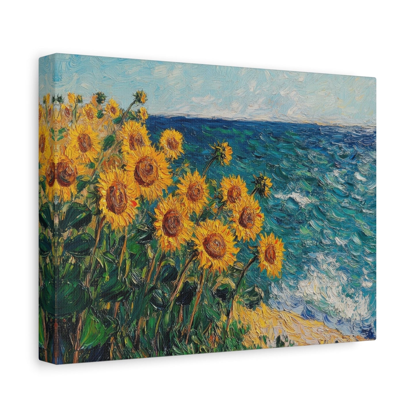 Sunflowers by the Sea - Floral Wall Art - Aestheticanvas