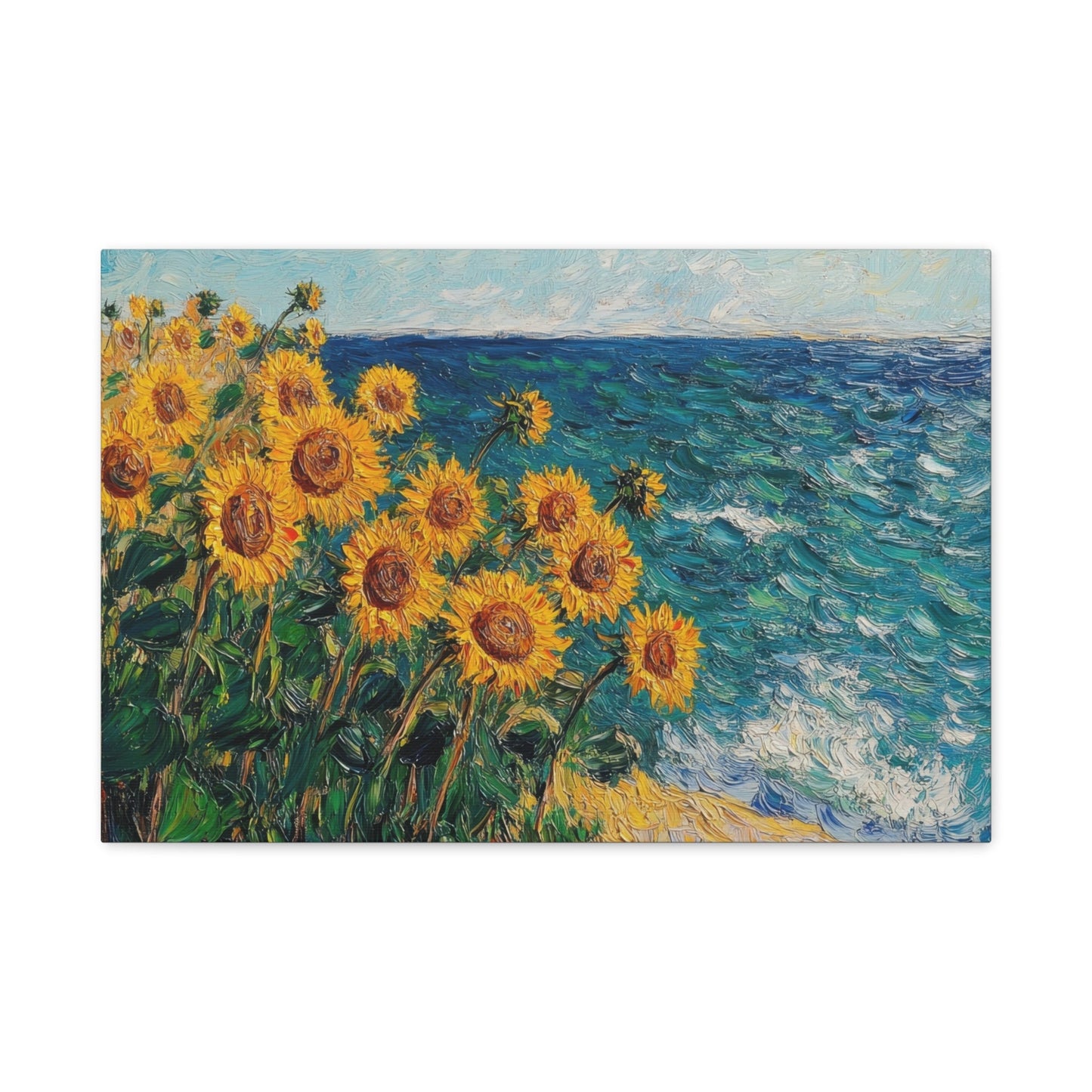 Sunflowers by the Sea - Floral Wall Art - Aestheticanvas