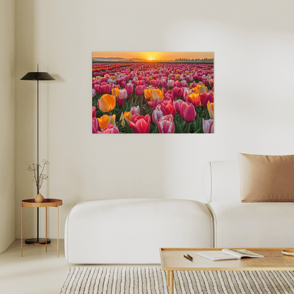 Sunlit Tulip Bloom in Full Glory - Flower Wall Art - Aestheticanvas