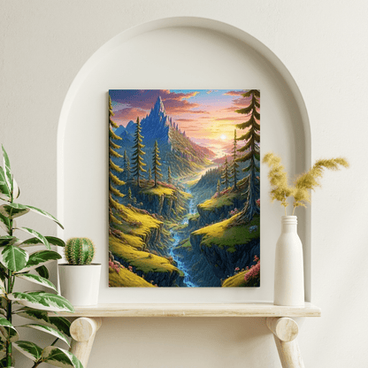 Sunrise On The Valley - Forest Wall Art - Aestheticanvas