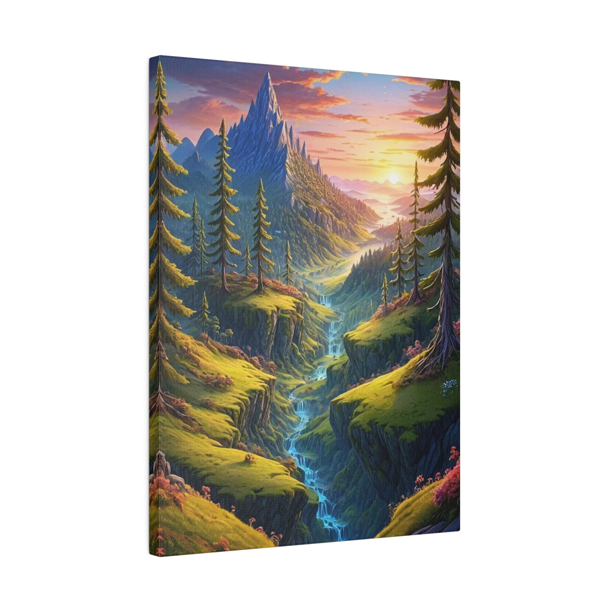 Sunrise On The Valley - Forest Wall Art - Aestheticanvas