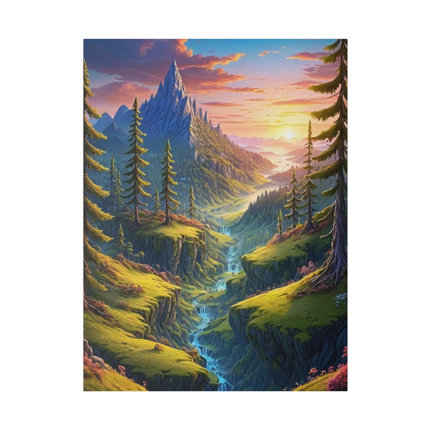 Sunrise On The Valley - Forest Wall Art - Aestheticanvas