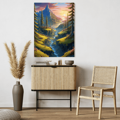 Sunrise On The Valley - Forest Wall Art - Aestheticanvas