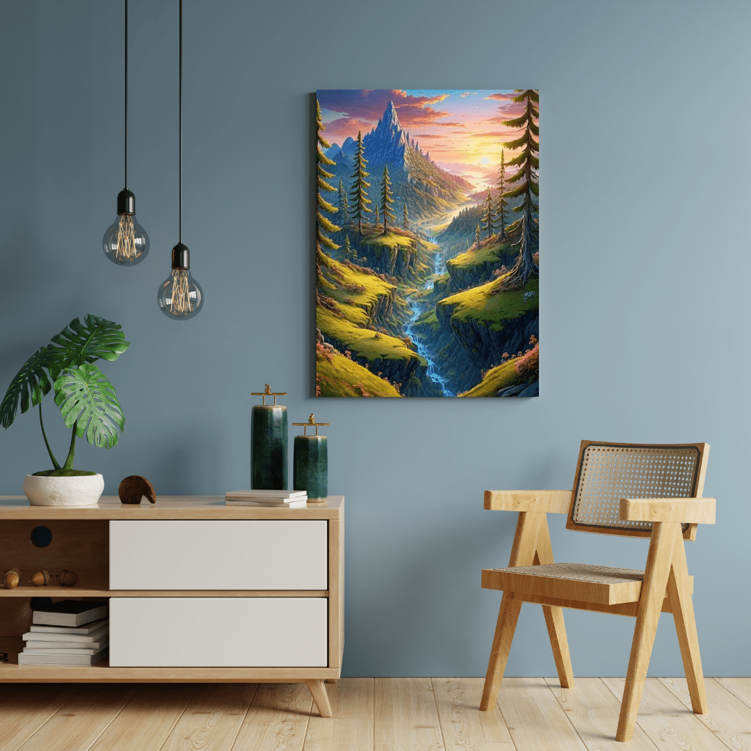 Sunrise On The Valley - Forest Wall Art - Aestheticanvas