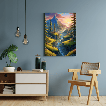 Sunrise On The Valley - Forest Wall Art - Aestheticanvas