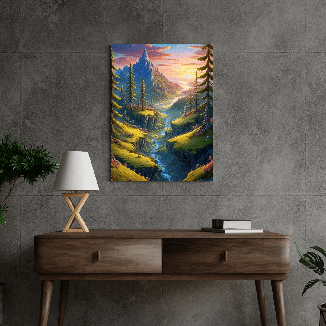 Sunrise On The Valley - Forest Wall Art - Aestheticanvas