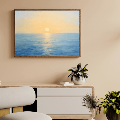 Sunrise over Tranquil Sea - Seascape Wall Art - Aestheticanvas