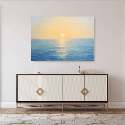 Sunrise over Tranquil Sea - Seascape Wall Art - Aestheticanvas