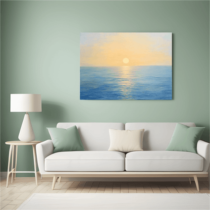 Sunrise over Tranquil Sea - Seascape Wall Art - Aestheticanvas