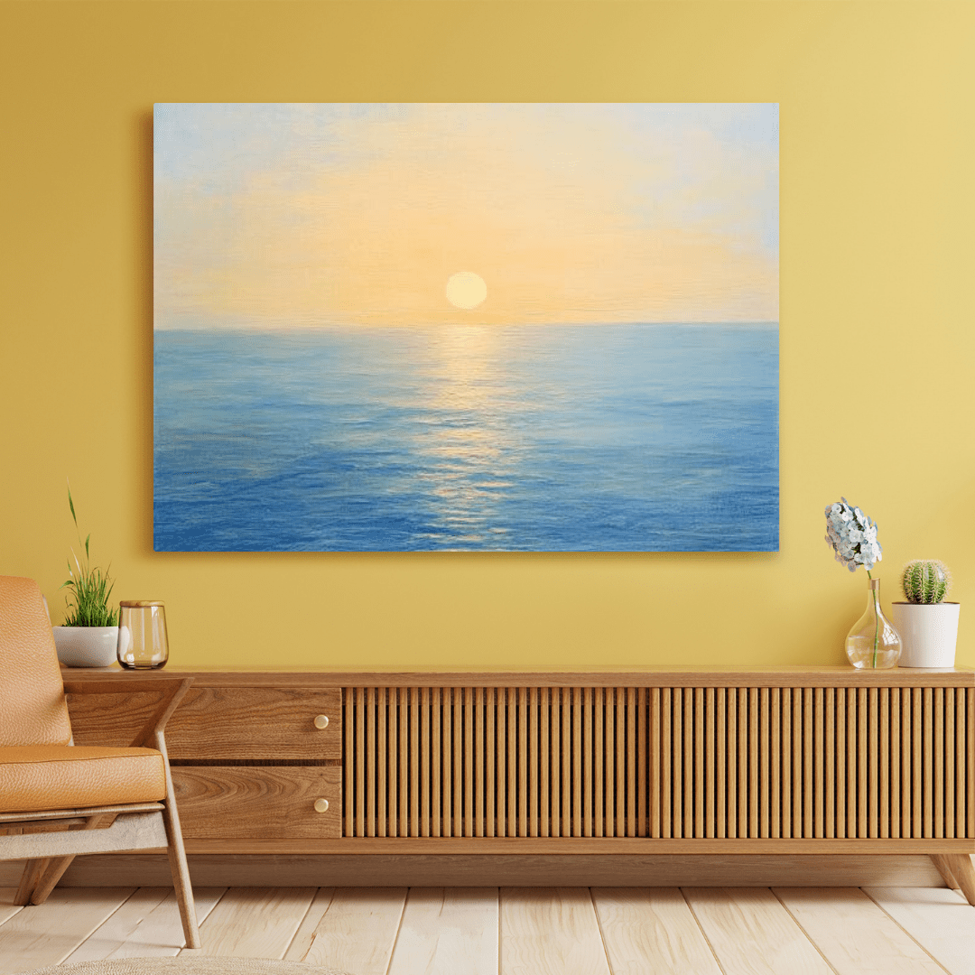 Sunrise over Tranquil Sea - Seascape Wall Art - Aestheticanvas