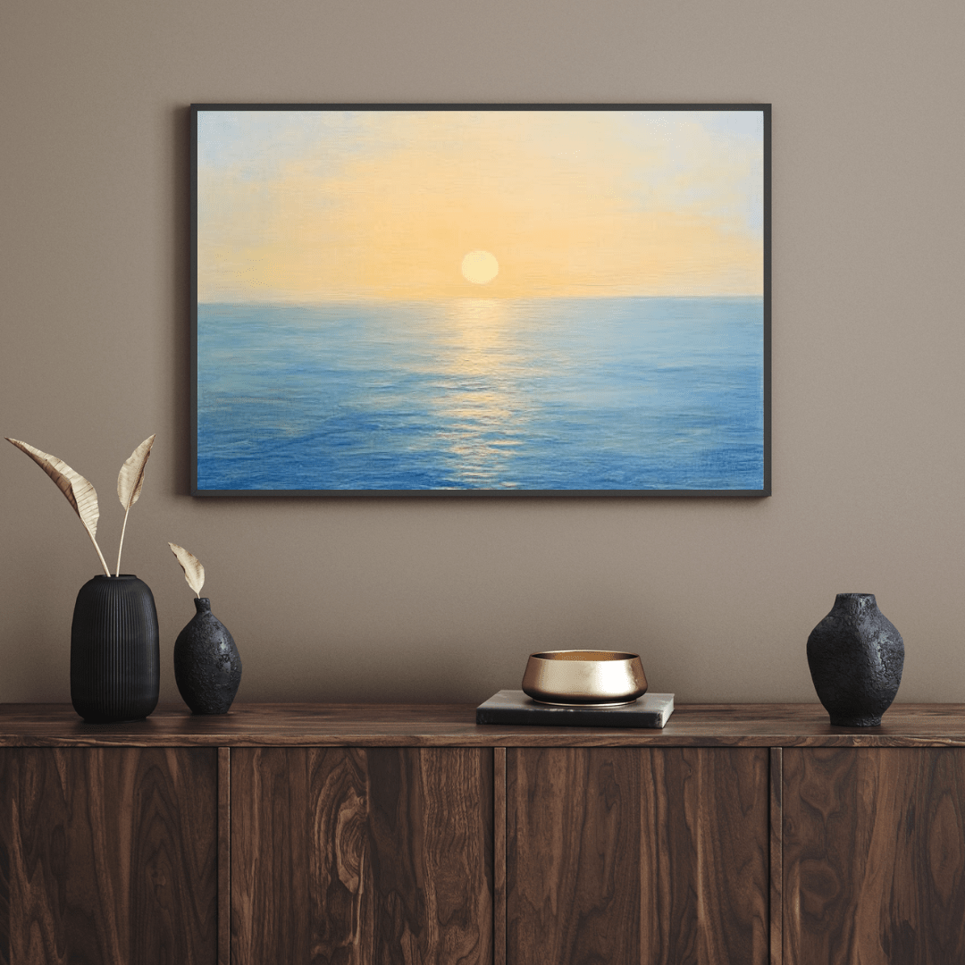 Sunrise over Tranquil Sea - Seascape Wall Art - Aestheticanvas