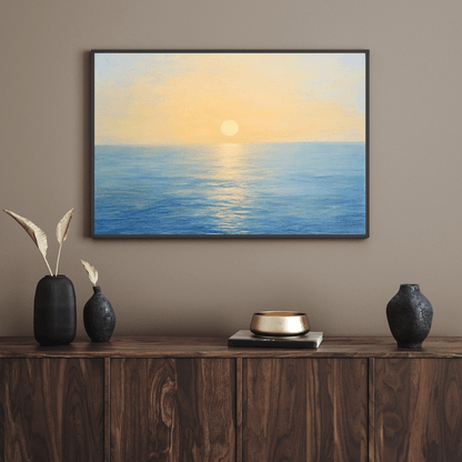 Sunrise over Tranquil Sea - Seascape Wall Art - Aestheticanvas