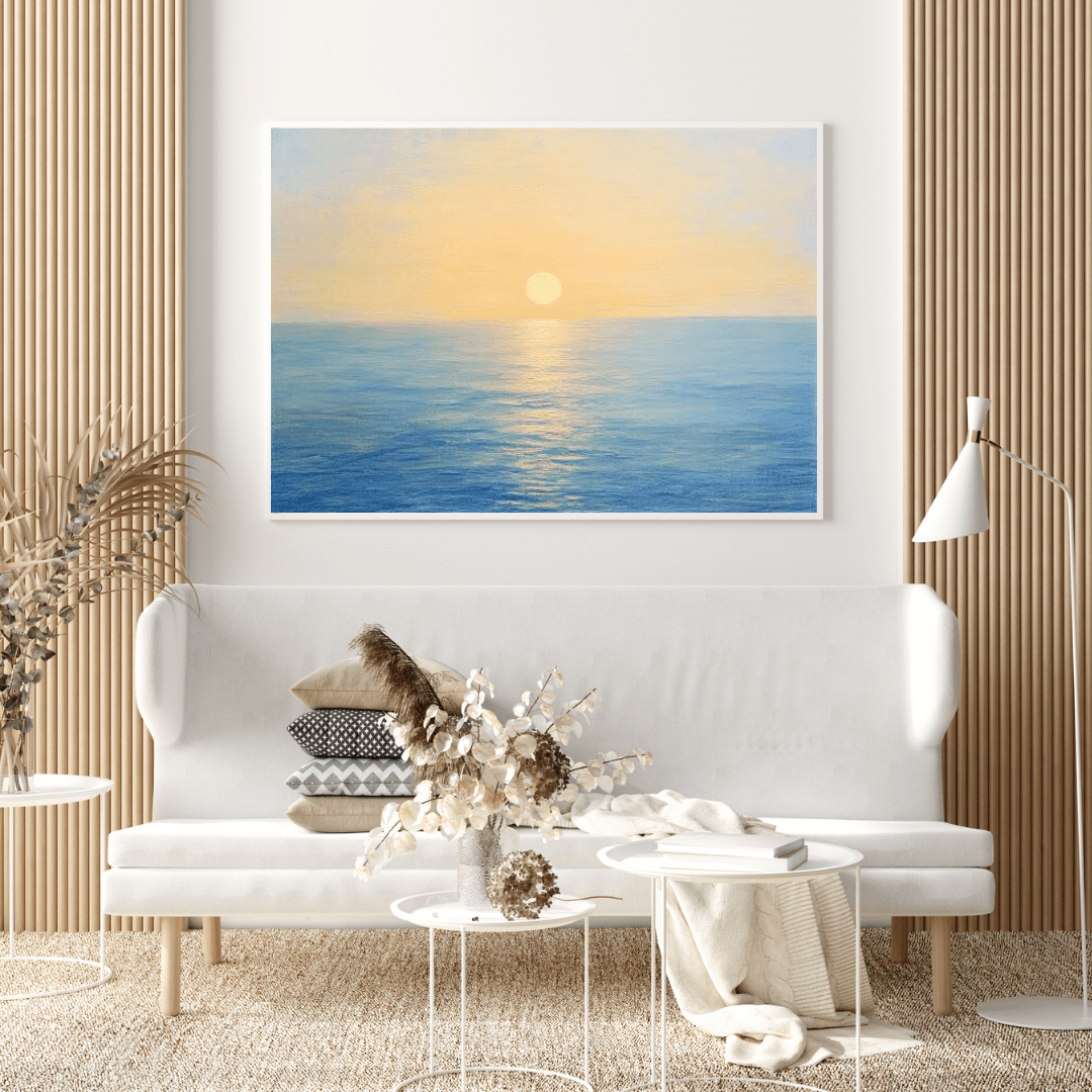 Sunrise over Tranquil Sea - Seascape Wall Art - Aestheticanvas