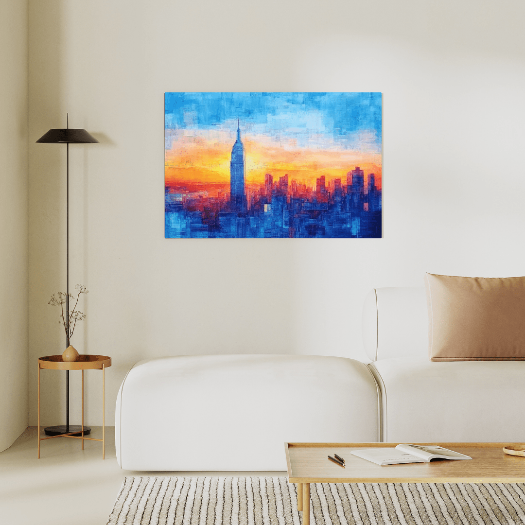 Sunset Cityscape Over Skyline - Urban Wall Art - Aestheticanvas