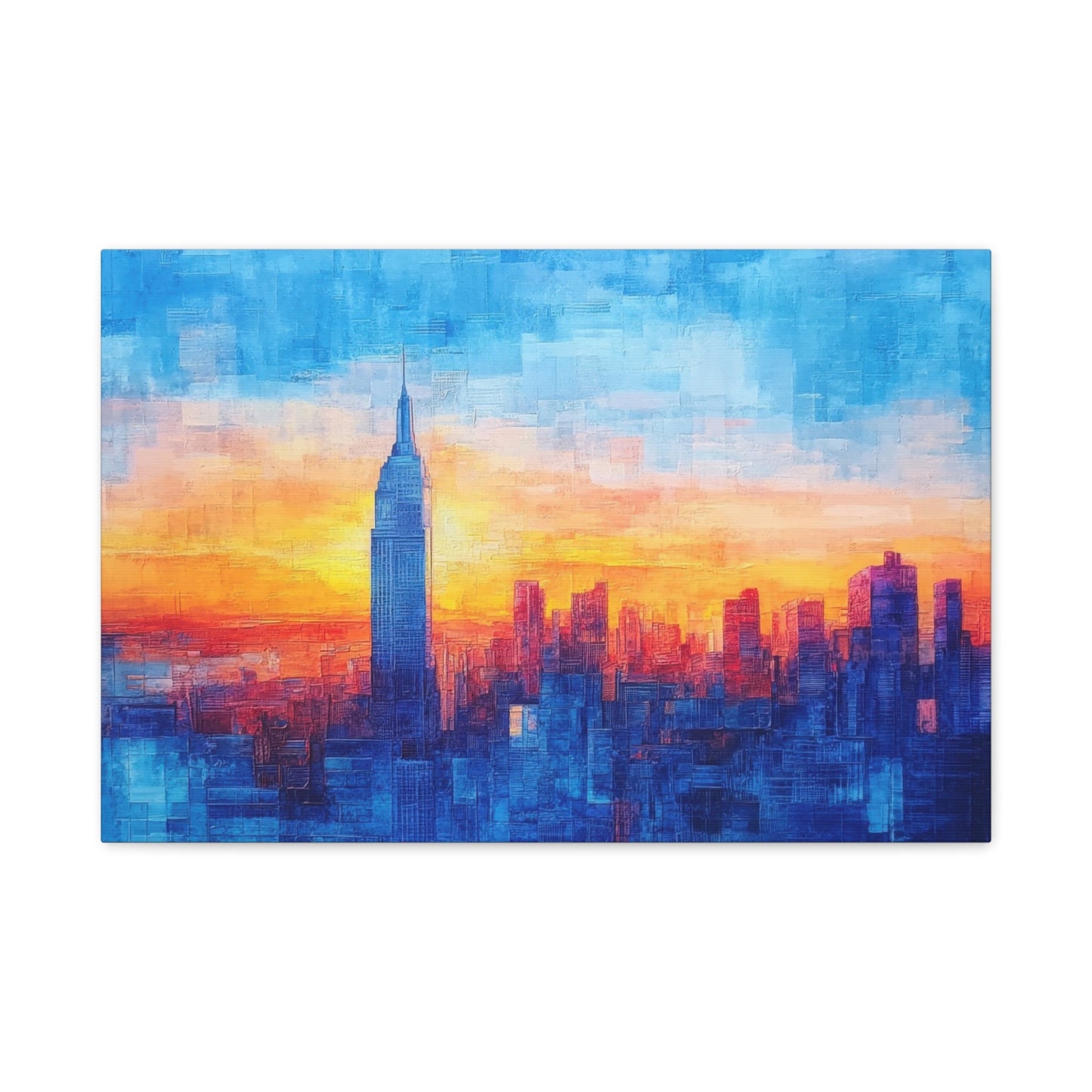 Sunset Cityscape Over Skyline - Urban Wall Art - Aestheticanvas