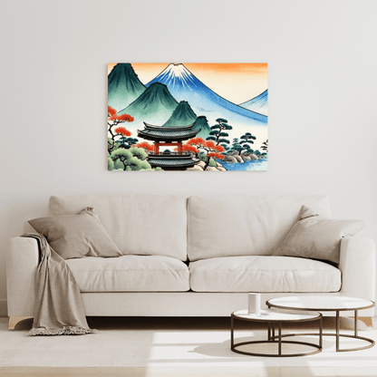 Sunset In The Mountains - Japanese Wall Art - Aestheticanvas