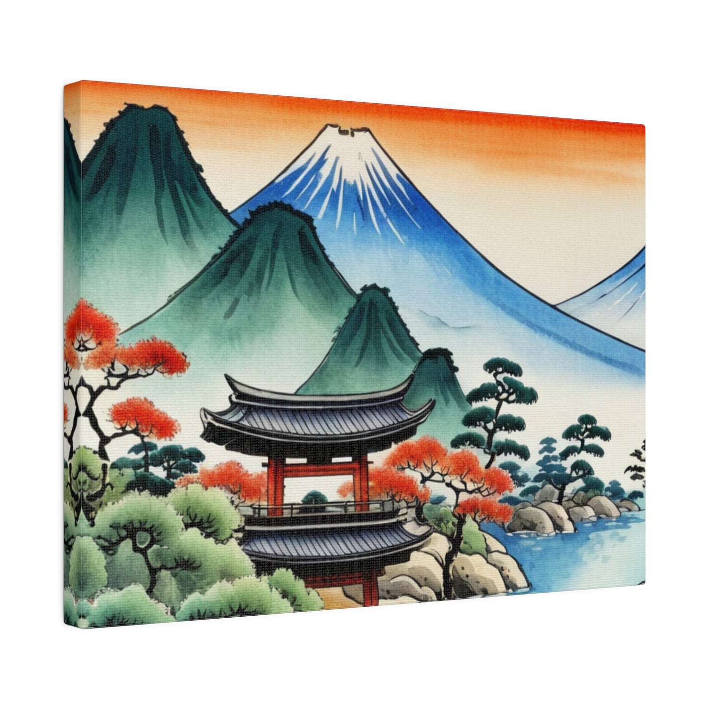 Sunset In The Mountains - Japanese Wall Art - Aestheticanvas