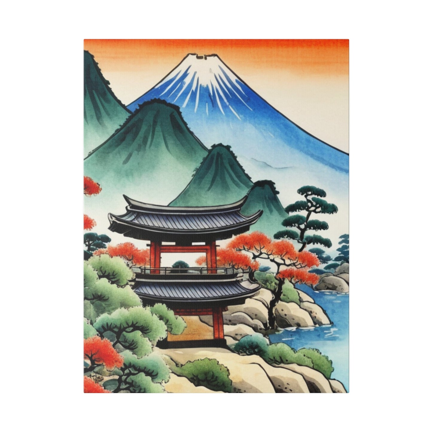 Sunset In The Mountains - Japanese Wall Art - Aestheticanvas