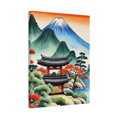 Sunset In The Mountains - Japanese Wall Art - Aestheticanvas