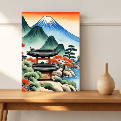 Sunset In The Mountains - Japanese Wall Art - Aestheticanvas