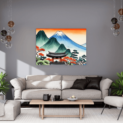 Sunset In The Mountains - Japanese Wall Art - Aestheticanvas